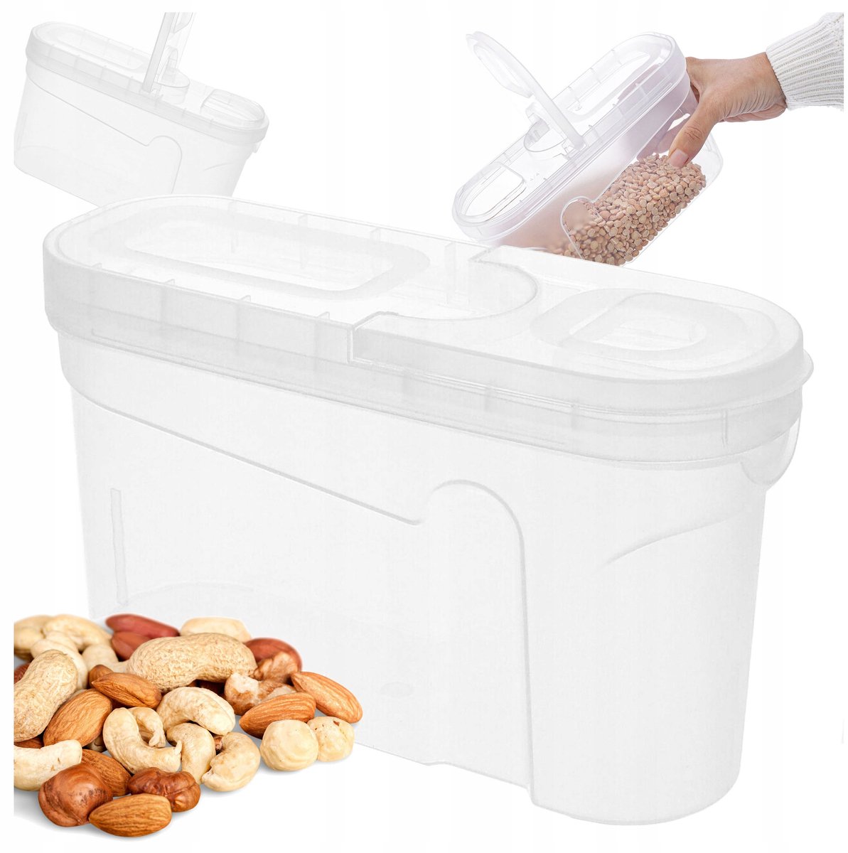 Transparante Keukencontainer 1,3L voor Droge Products - BPA-Vrij