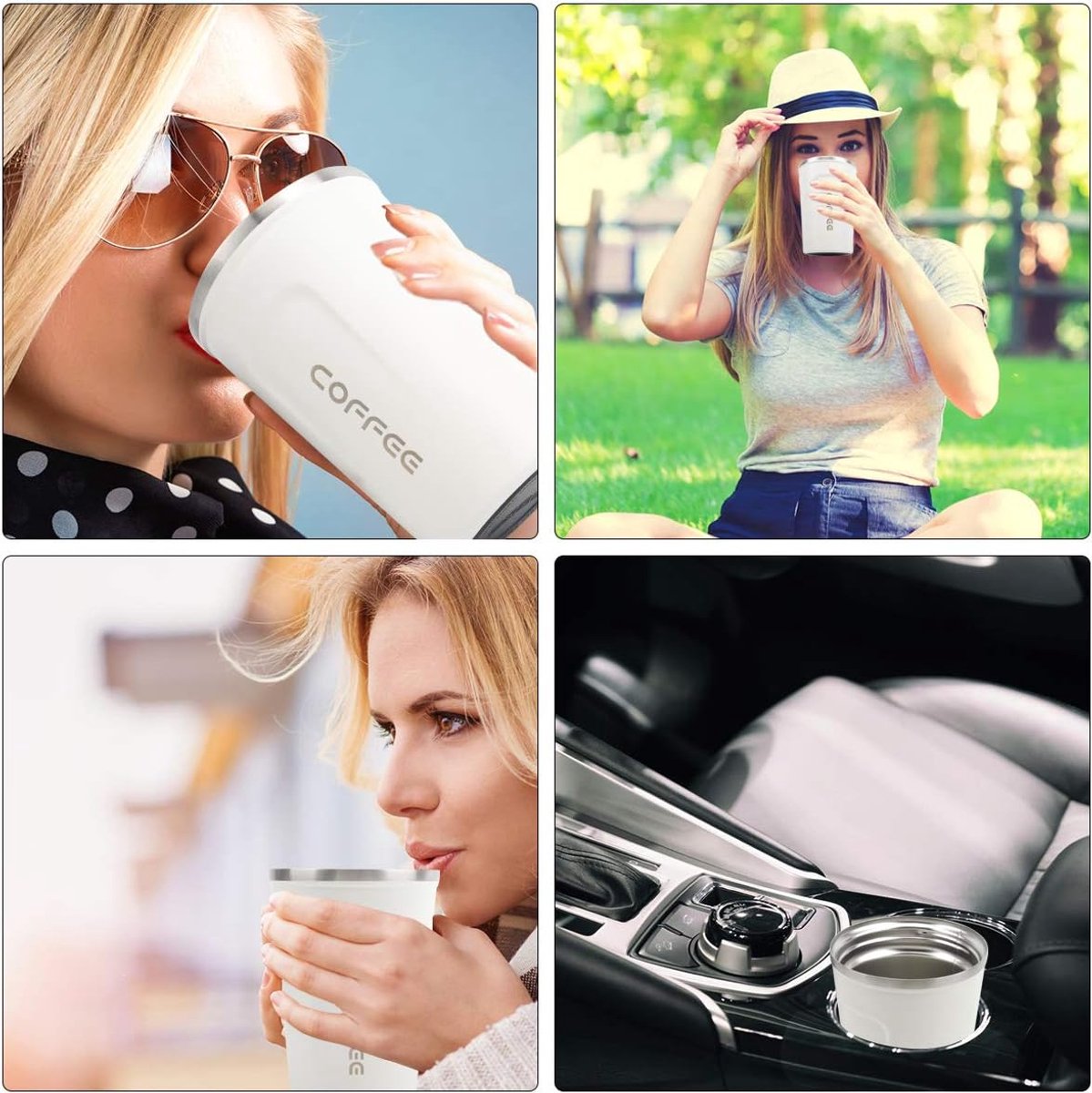 Ongeveer 300 g roestvrijstalen vacuüm geïsoleerde beker - Lekvrije koffiebeker voor onderweg met deksel - Isolatie koffiebeker/ijskoffie, thee en bier (roze) — cadeau in Koken & Dineren - foto 4