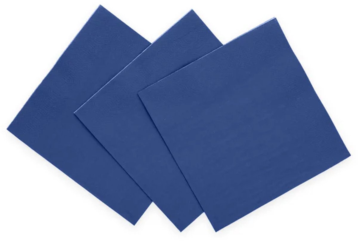 Servetten papier donkerblauw 1/4 vouw 33cm 2 laags 100 stuks