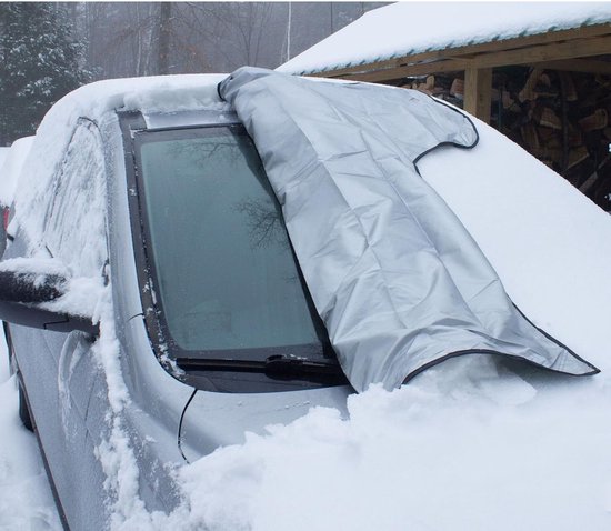 Sneeuwscherm - Sneeuw- en ijsscherm voor voorruit - Aangepaste hoogwaardige auto-raamhoes - Magneetstijl - Universele winterregen- en vorstbescherming voor auto's - 210×122cm - Zilver