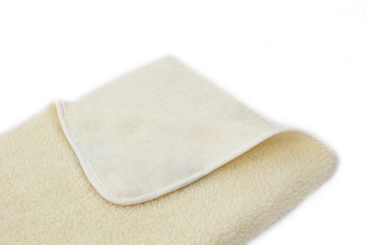 KAMPOL Luxe Merino Wol Dekentje 75x100cm - Zacht & Warm crème