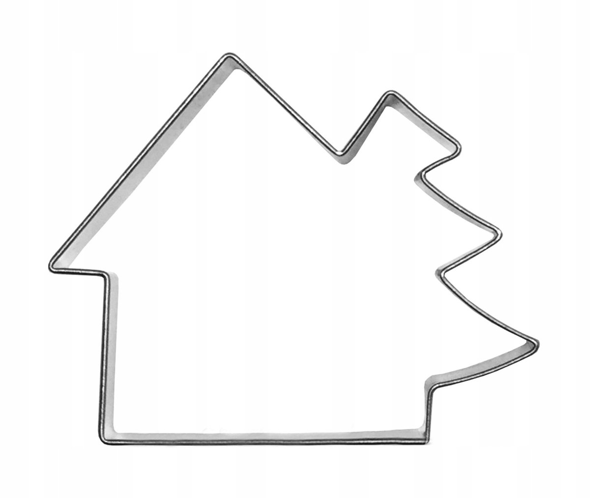 Koekjesvorm Huisje met kerstboom - Kerstkoekjes en peperkoek