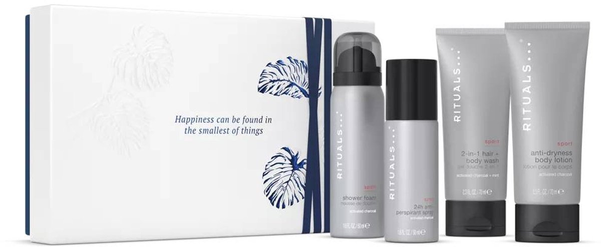 Rituals - Geschenkset voor Mannen - 4 Producten - Douchegel 50 ml + Bodylotion 70 ml + 2 in 1 Shampoo and Body Wash 70 ml + Anti-Perspirant Spray 50 ml - Giftset Man - Cadeaudoos - Geschenkdoos - Doucheschuim - Shower Gel - Body Lotion - Heren Homme