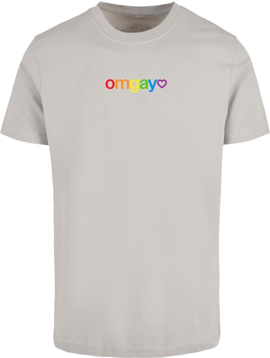 Mister Tee OMGay Rainbow Pride Heren Tshirt L Grijs