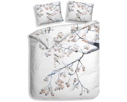 Heckettlane Dekbedovertrek Katoen Satijn Keno - White - 100% Katoen-Satijn - Dekbedovertrek 260x200/220cm - Lits Jumeaux Extra Breed - Yukon