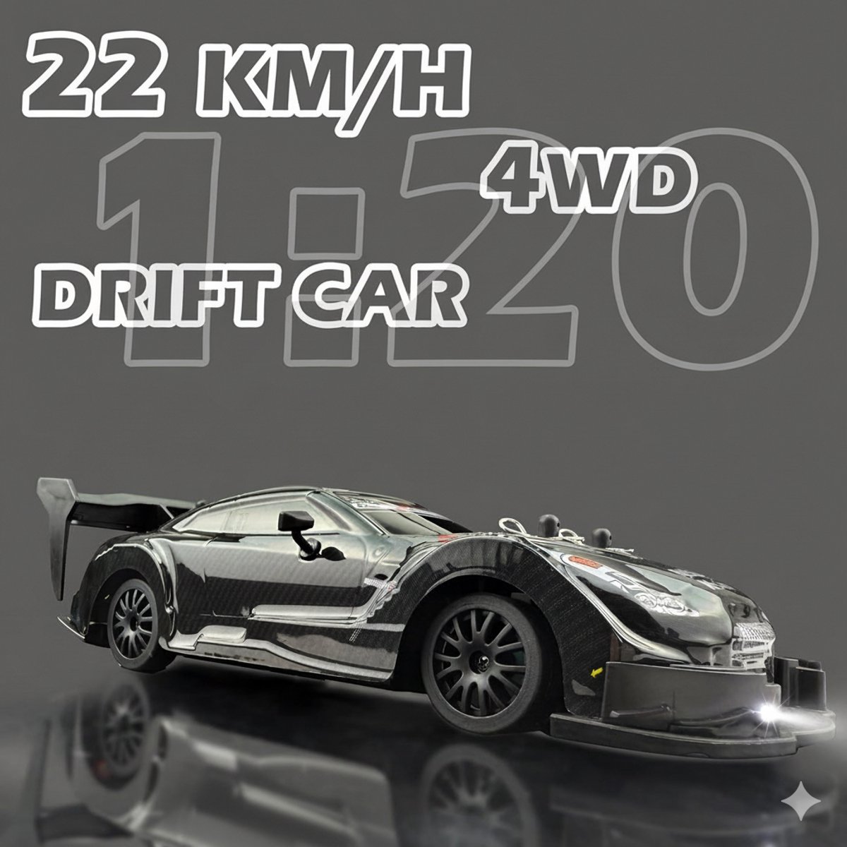 PolkaHome RC Drift Auto 1:24 – Afstandsbestuurbare RC Auto – 4WD – 2 Accu’s – 20 km/h — afbeelding 11