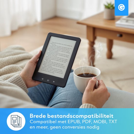 Ereader Backlight Silvergear eReader 6 Inch - Ebook Reader met Backlight - 4GB Zwart | bol