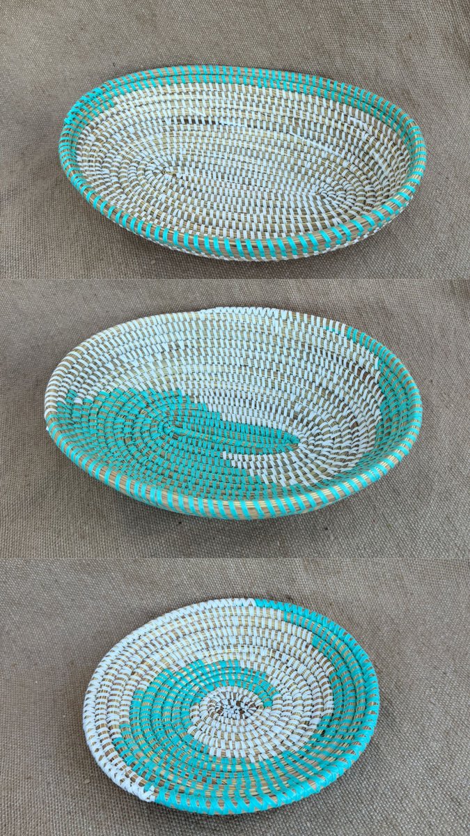 Set van 3 schalen - handgemaakt - Afrika - Fairtrade - lichtblauw
