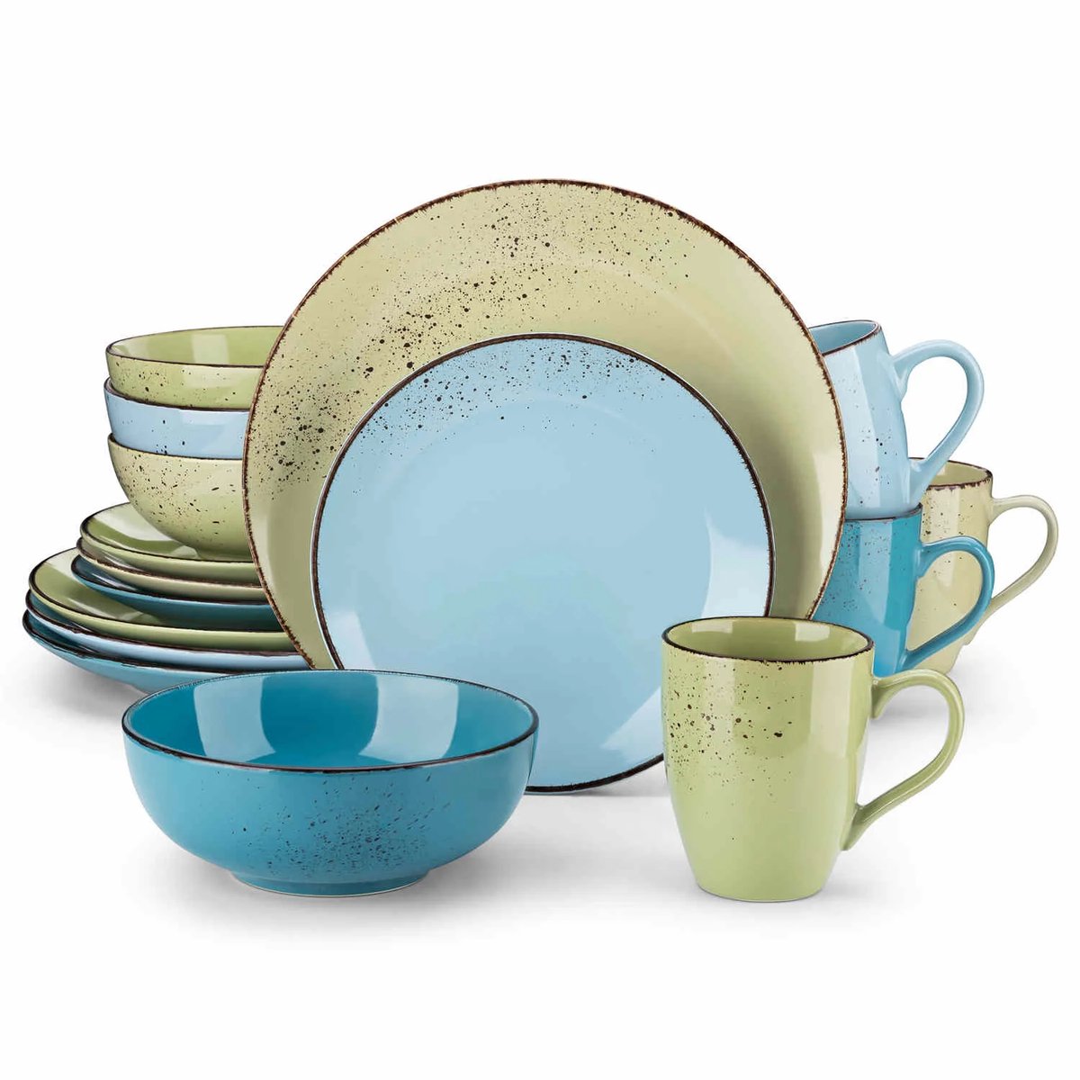 Luxe Serviesset – 16 delig – 4 persoons – Steengoed - Bordenset – Dinner platen – Dessertborden - Kommen - Mokken - Prato