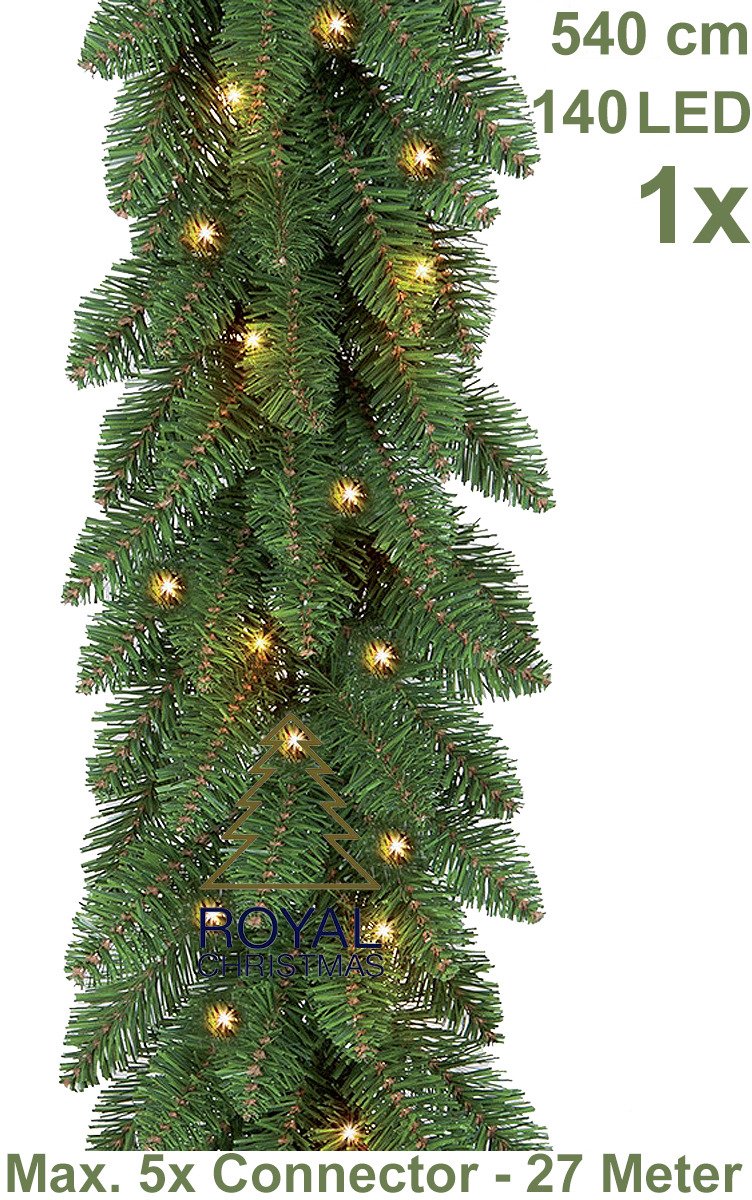 Royal Christmas Guirlande Washington 540 cm inclusief LED-verlichting | Ook geschikt voor buiten