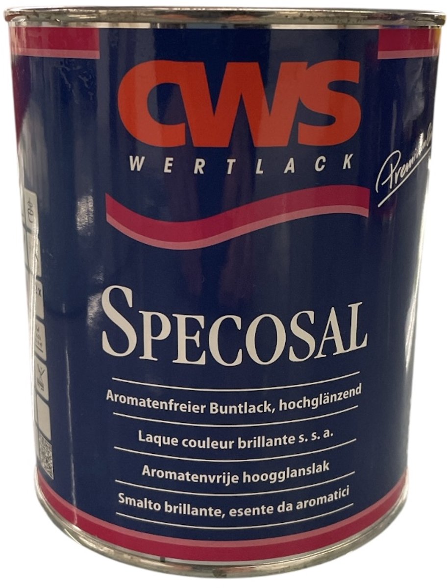 CWS Specosal - Solventgedragen hoogglanslak - Binnen en buiten - Hout en diverse materialen - 0.75 L - Wit