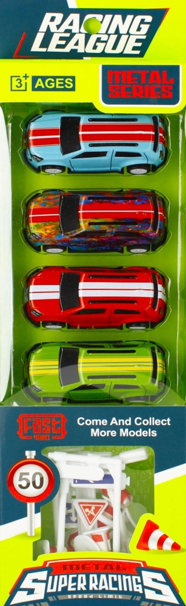 Mega Creative Metal Raceauto's met Accessoires - 502152