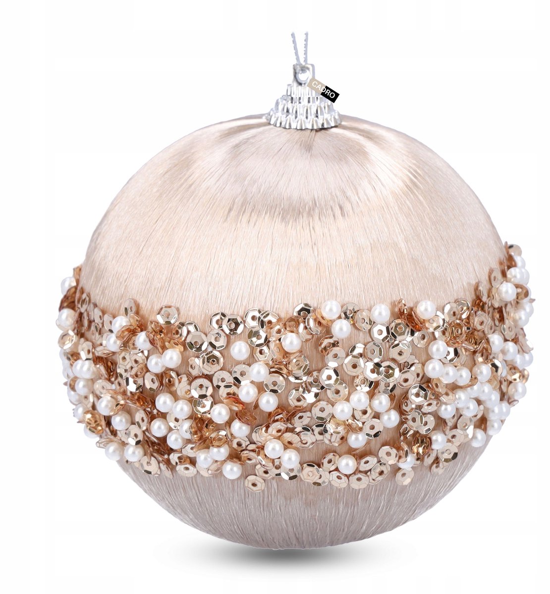 Onbreekbare beige kerstbal van 10 cm - elegante decoratie met Cadro-merk.