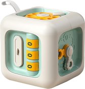 Montessori Busy Cube voor kinderen - Fijne motoriektraining voor kinderen van 1-3 jaar - Voor baby's en peuters vanaf 18 maanden - Geschikt voor jongens en meisjes - Reissensorisch speelgoed - Groen