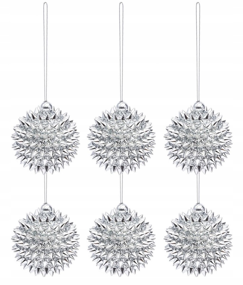 Zilveren Kerstballen Set van 6 - 7.5 cm Diameter