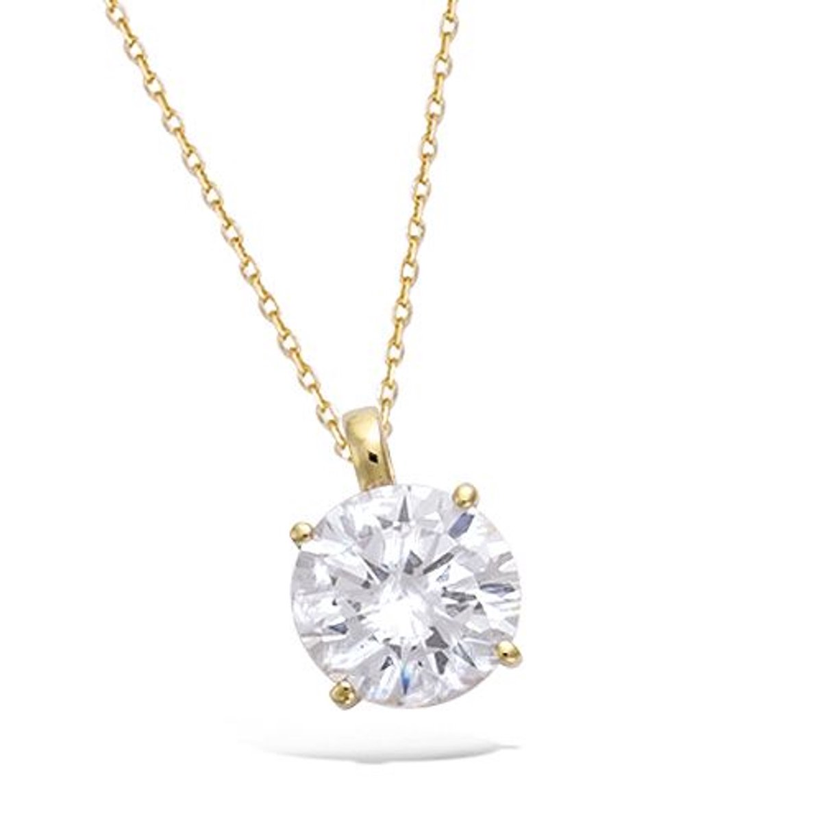 CHIVAL 18K Goud Vergulde Ketting "Sola" – Grote steen - Hanger - Solitaire Zirkonia - Tijdloos & Elegant - Hypoallergeen - Dames - Luxe - Cadeau voor Haar - Liefde - Sieraad - Geschenkverpakking