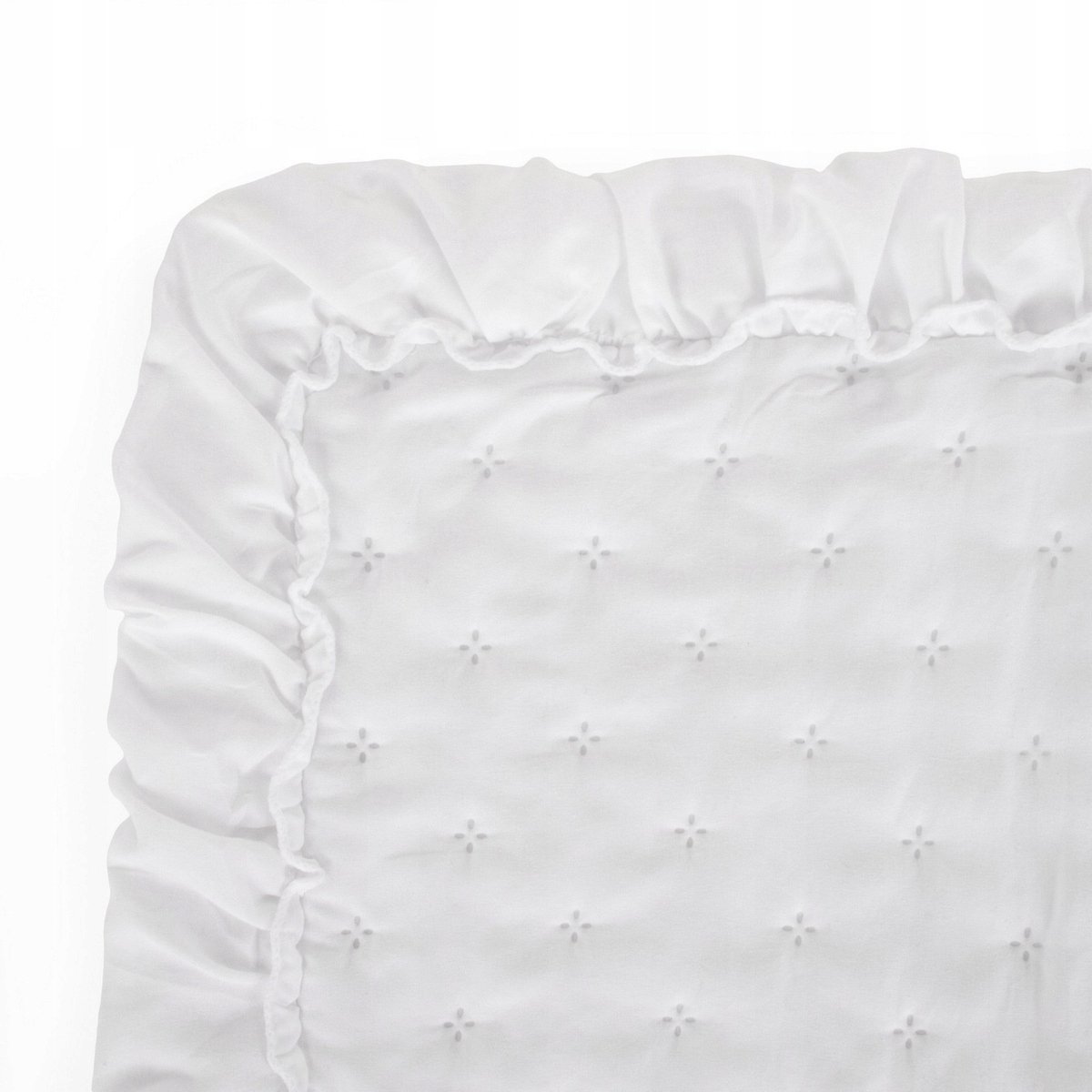 Narzuta Celia 200x220cm Wit met Ruche - Gekreukt Polyester