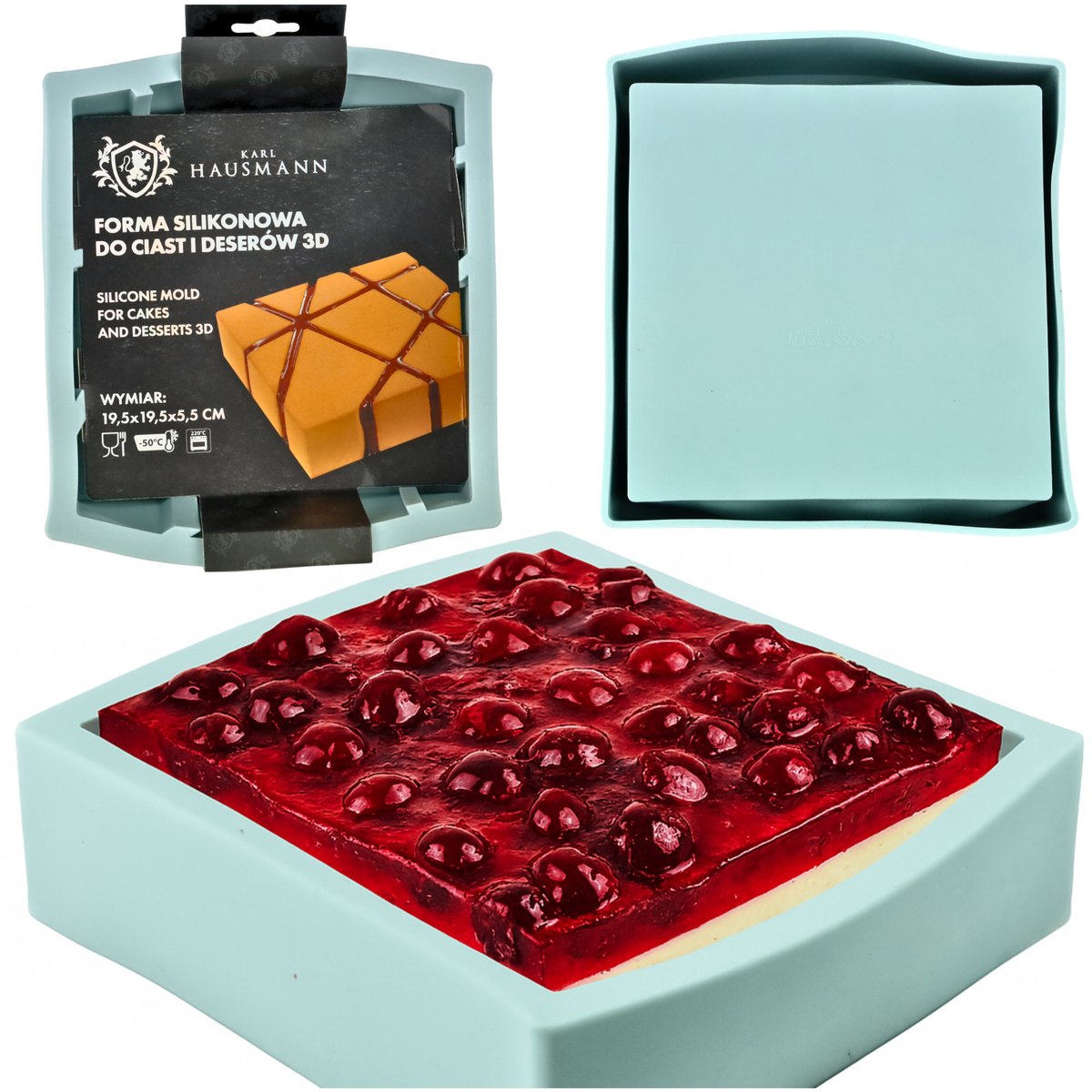 3D Siliconen Bakvorm - Vierkant voor Taarten, Desserts & Monoporsies