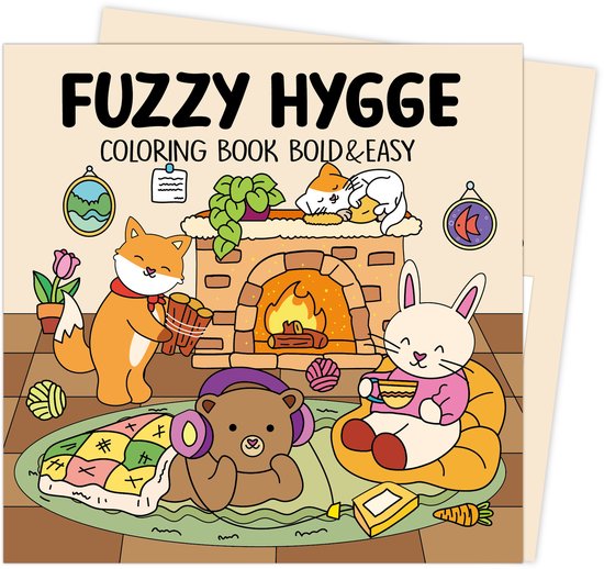 Foto: Cozy coloring book fuzzy hygge coloring book kleurboek met knusse illustraties kleurboek voor volwassen en kinderen stressverlichtend en creatief ontspannen