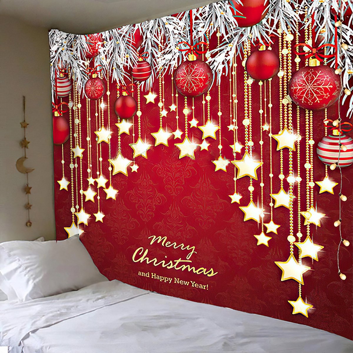 Kerst Wandkleed-95x75cm-Kerstboom Decor-Slaapkamer Achtergrond