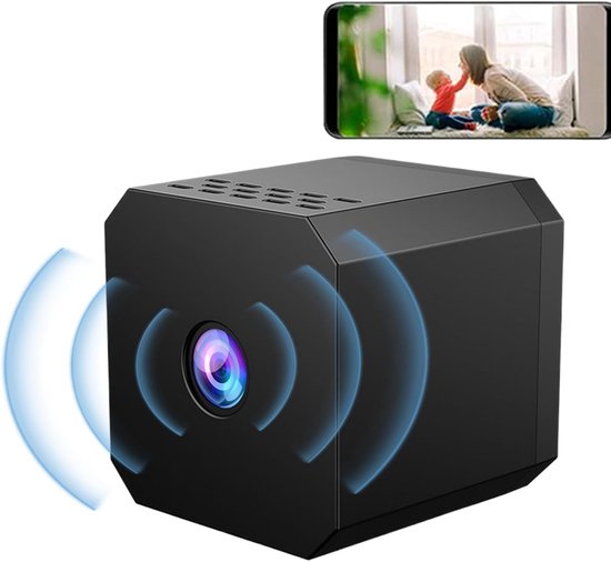 Gsedaox-Spy Camera-Verborgen Camera-Spycam-Nachtzicht-Beveiligingscamera-Incl 64GB SD-Kaart-Mini Camera-Zwart