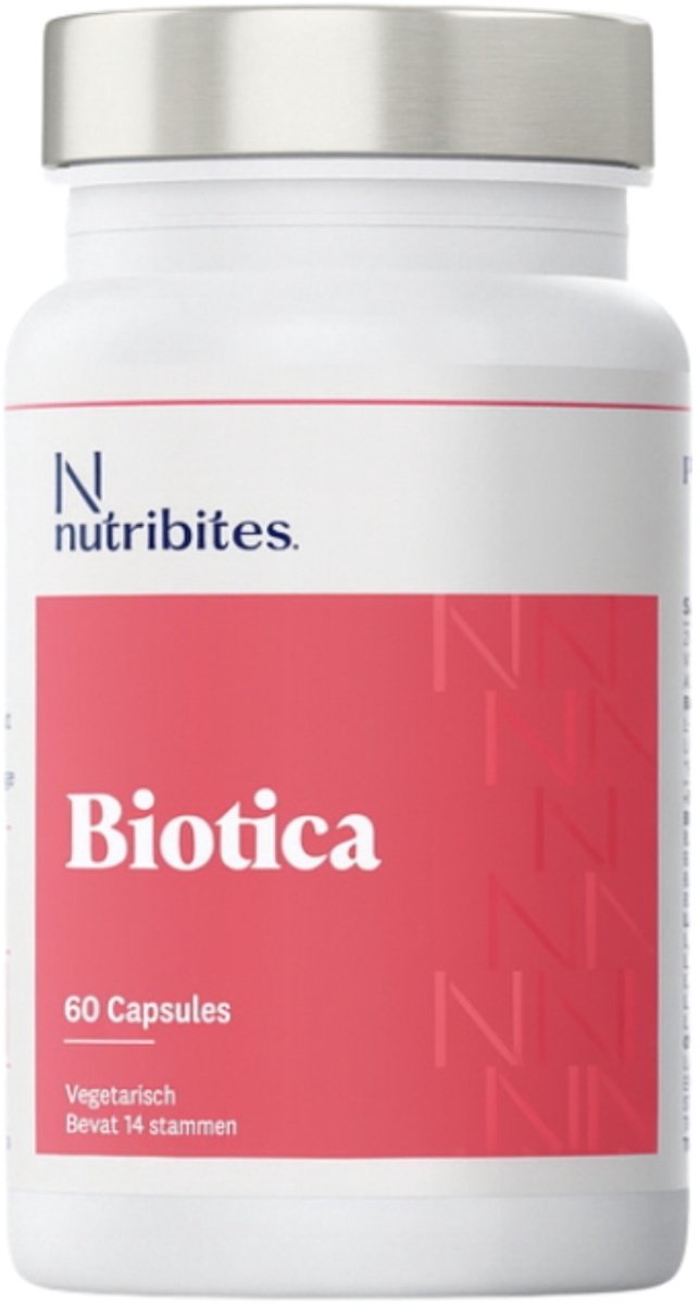Nutribites (Pro)Biotica - 14 bacteriestammen - 13,2 miljard KVE - Met Vitamine C en Zink - Maagzuurresistent - 60 capsules - 100% plantaardig
