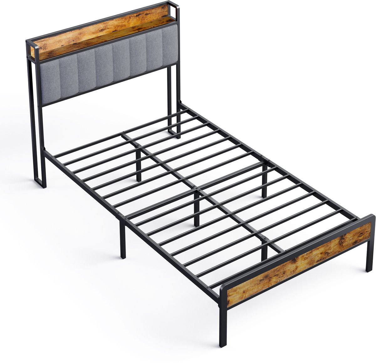 Xbro Gestoffeerd Bed 120 x 200 cm - Tweepersoonsbed met 35 cm Opbergruimte - Lichtgrijs — cadeau in Cadeau-ideeën - foto 8