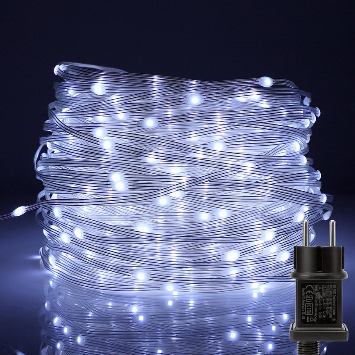 MUPOO Lichtsnoer Binnen en Buiten - 800 LED -100 meter - Met Stekker - Wit - 8 modi - Geheugenfunctie - Lichtslinger - Kerstverlichting- Fairy Lights - IP67 Waterdicht - Decoratie voor kerst - Tuinverlichting