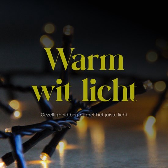Sluiting van een touwtje met warme witte LED lampjes.