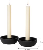 Atmooz Delgado Set van 2 Kaarshouders – Ø10 cm – Zwart Metaal – Voor Dinerkaarsen – Sfeervolle Tafeldecoratie