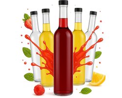 5x Futura Glazen Fles 500ml met GPI Schroefdop