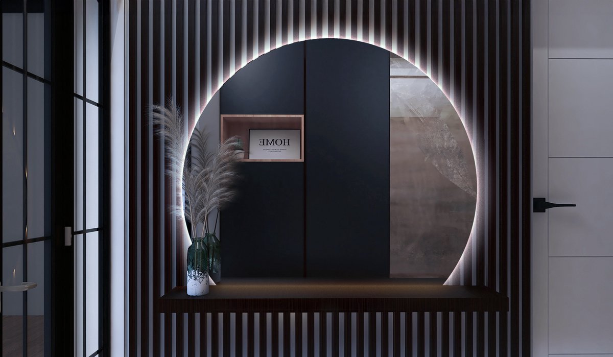 Coloray Asymmetrische Spiegel LED - Moderne Grote Spiegel LED - 63 cm x 70 cm - Groot Wandspiegel LED - Wandspiegel Slaapkamer LED - Koel licht - Decoratieve Spiegel Gang - LED Spiegel Groot - Toiletspiegel LED - Halfronde Spiegel LED Koel Wit