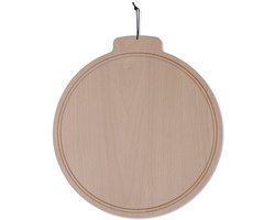 Dutchdeluxes - Handgemaakt - Luxe - Planche de service - Planche à découper - Bois de hêtre - Ronde - Brun clair