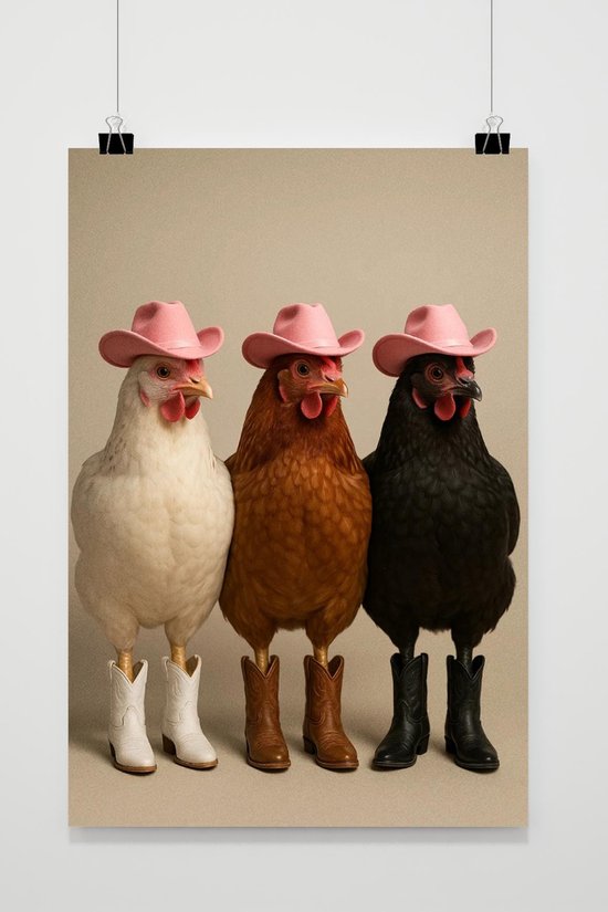 Affiche Cowboy Kip - Affiches Animaux - Kip - Vogel - Humor - Mode - Décoration Murale Salon - Papier 180 grammes - S6889WV - Format 50 x 70 cm