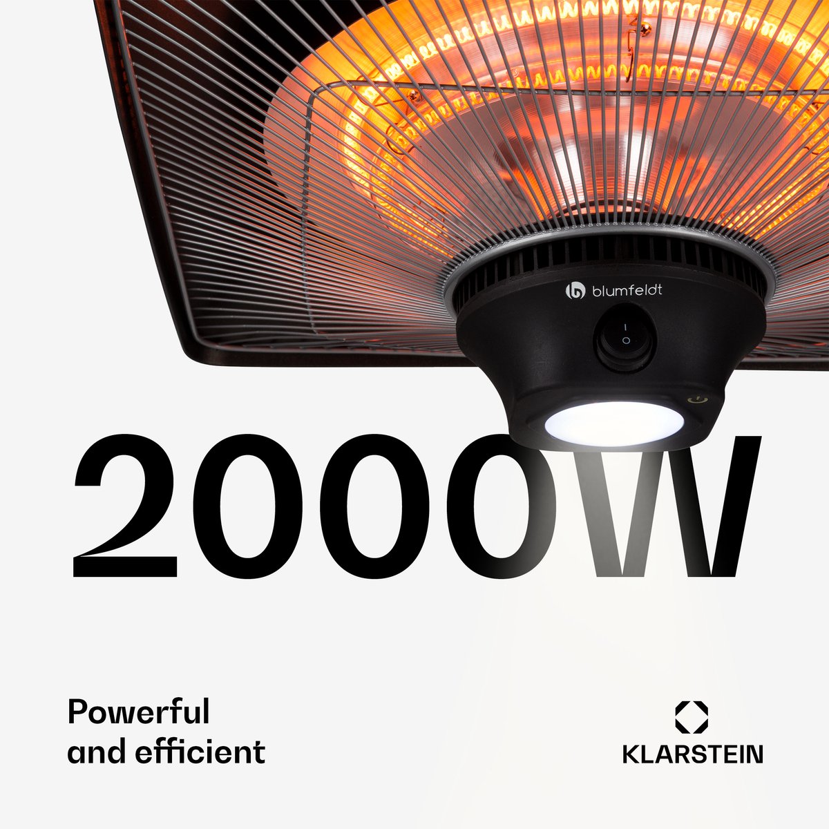 Blumfeldt Far infraroodverwarming voor buiten, hangende elektrische terrasverwarmer met ledlamp en afstandsbediening, IP34-buitenverwarming voor tuin en overkapping, infraroodpaneel met 3 warmtestanden, elektrische terrasverwarming voor buiten – foto 7