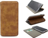 HB Hoesje Geschikt voor Samsung Galaxy Note 10 - Luxe Kunstlederen Slim Portemonnee Book Case - Bruin