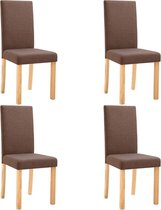 Eetkamerstoelen Stof Bruin 4 STUKS / Eetkamer stoelen / Extra stoelen voor huiskamer / Dineerstoelen / Tafelstoelen / Barstoelen