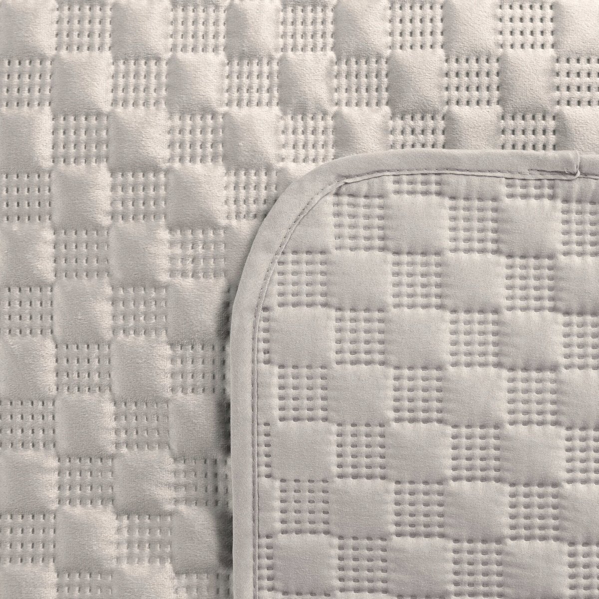 Luxe gewatteerde geruite 170x210cm slaapbankhoes velours SOFIA4