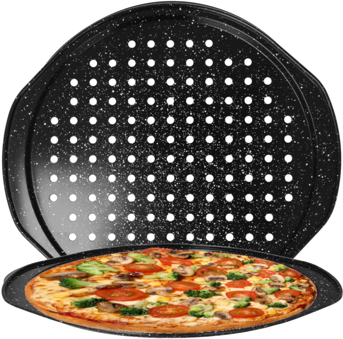 Geperforeerd pizzablik met antiaanbaklaag - 37 cm