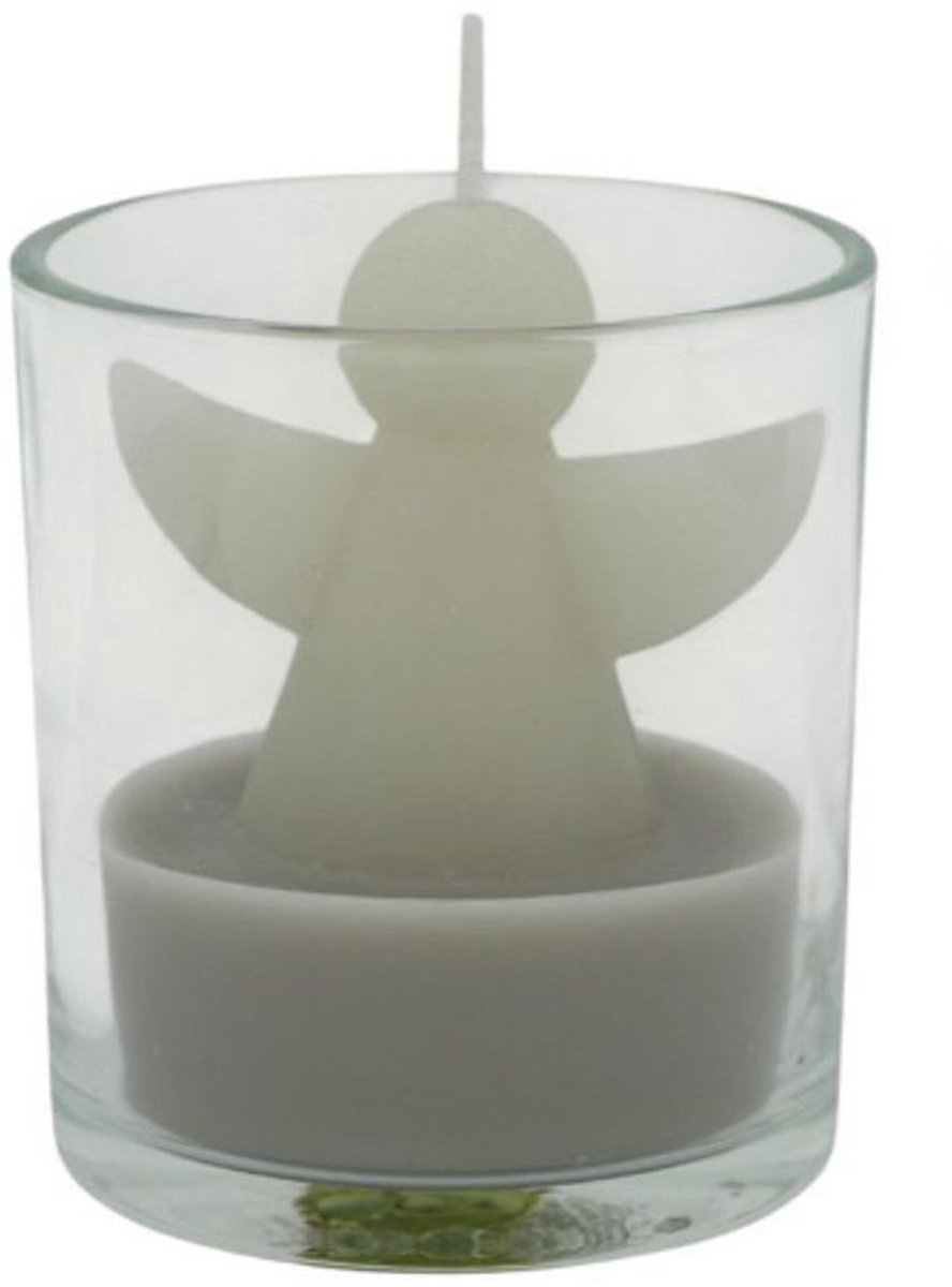 Home Society Kerst Engel in Glas Off White