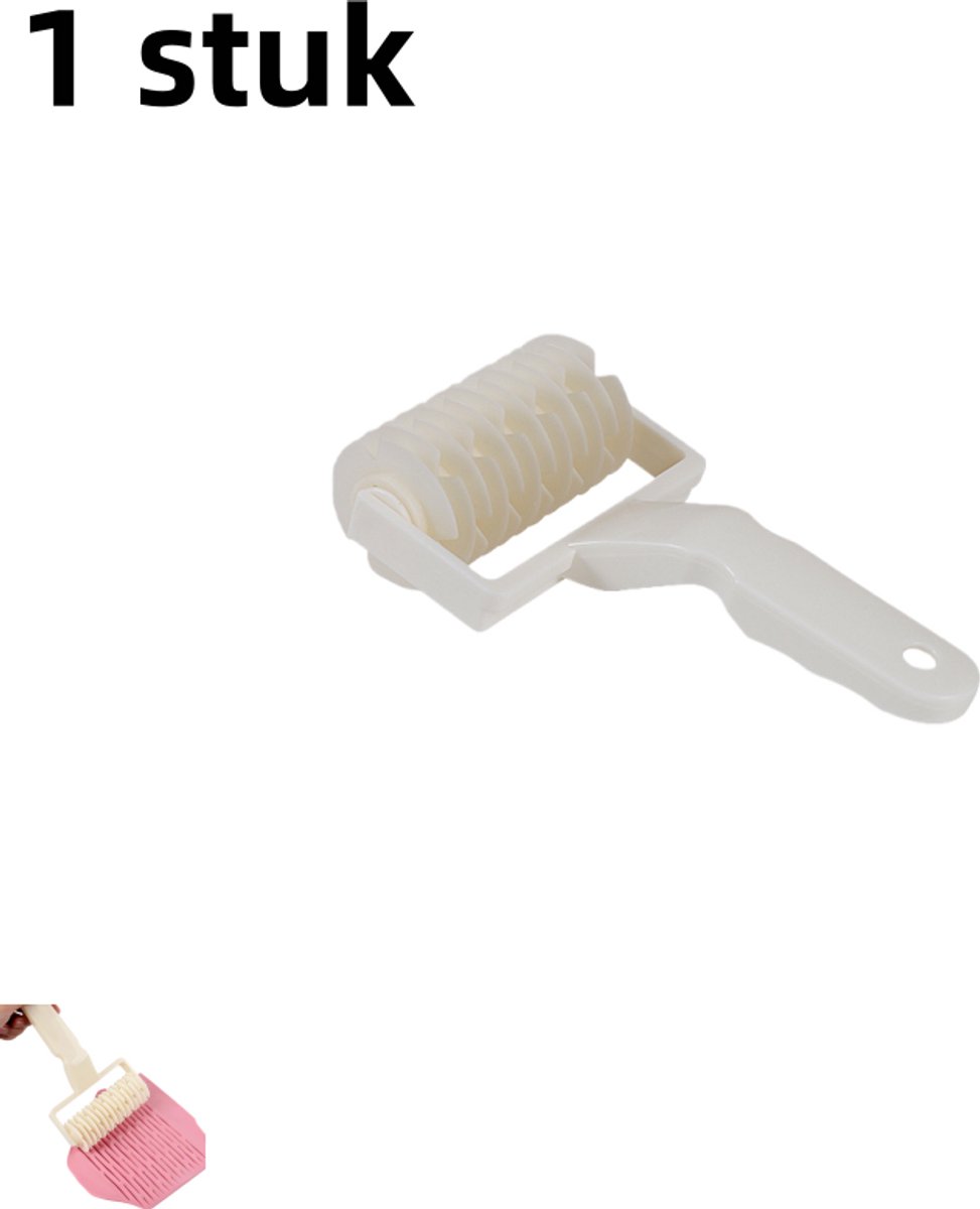 1 stuk - Plastic pizzasnijder - Draadgaas - Pizzarol - Bakkeukengadget - Medium - Wit