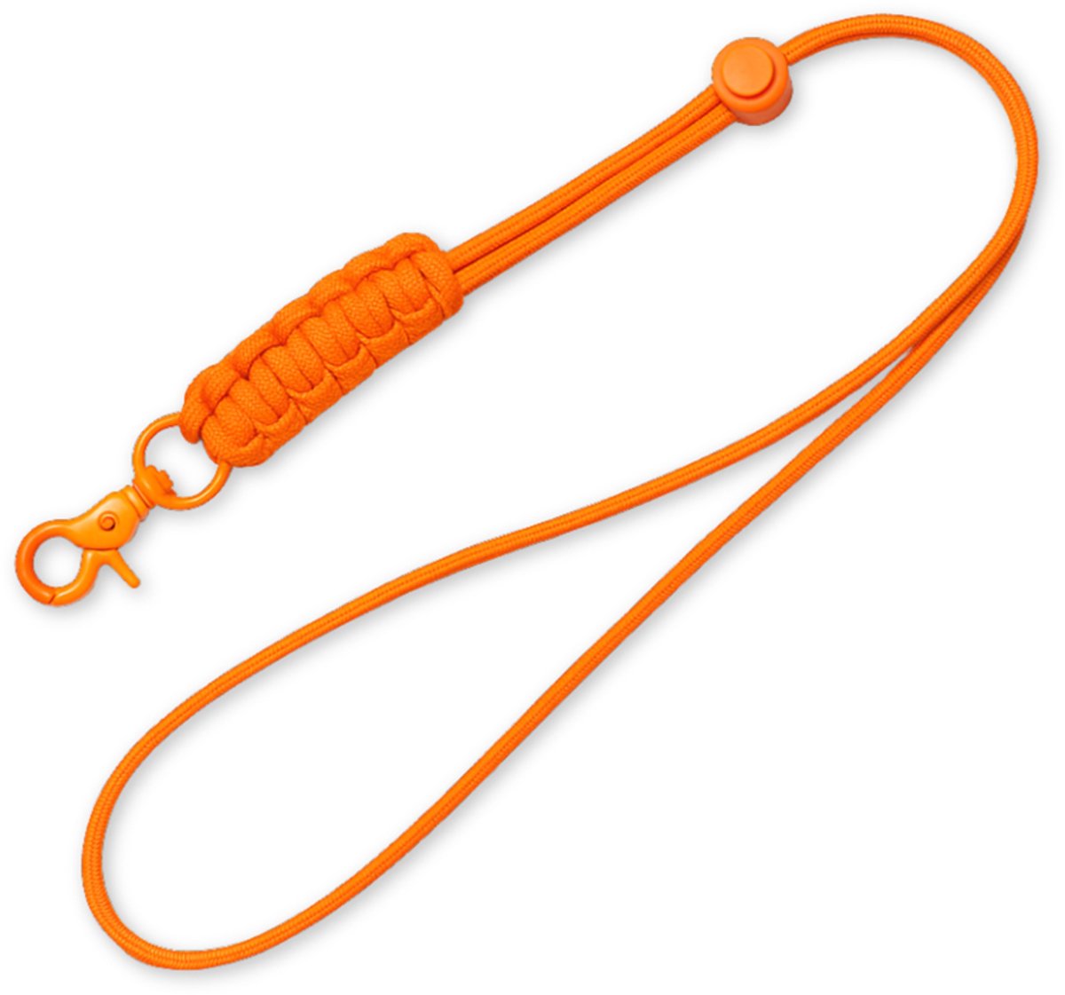 Travel Cords - Keycord gevlochten oranje - Stevig nylon - Verstelbare lus