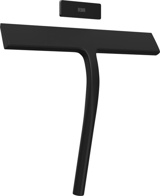 HEIMR Douchewisser Zwart met Magneetstrip - Badkamer Accessoires - Raamwisser - Trekker Douche - Silicone - 28cm x 22cm