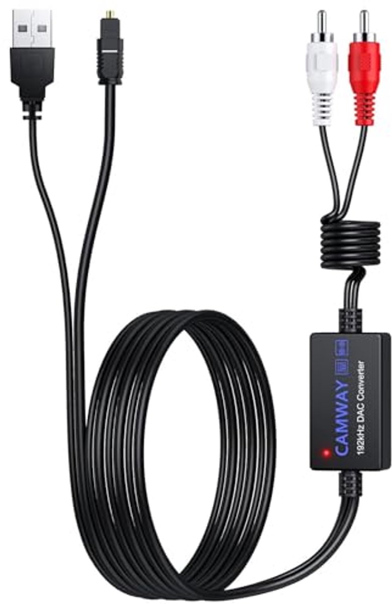 192 kHz Digitale naar Analoge Audio Converter met Optische Kabel en RCA