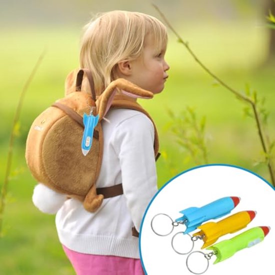 Mini zaklamp sleutelhanger - 20 stuks raket ontwerp voor kinderen van Merkloos — afbeelding 2