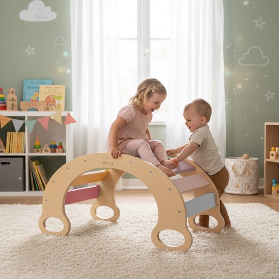 Sunny Marlie Rocker Pastel - Klimboog - Montessori Speelgoed - Multiplex - 3 tot 6 jaar van Sunny. — afbeelding 5