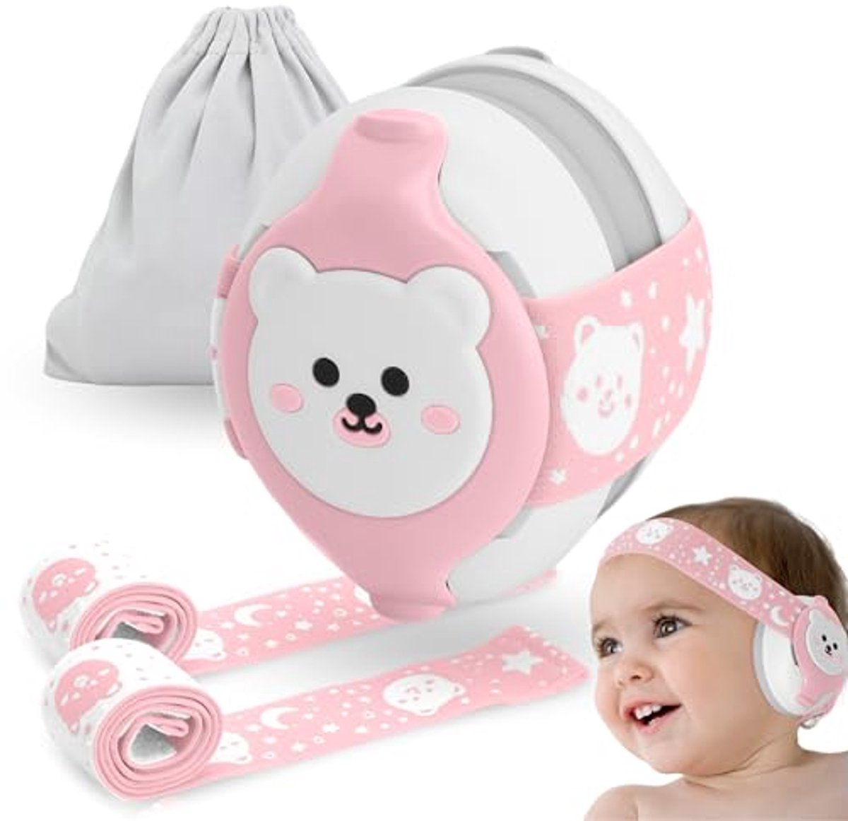 Baby Geluidsdempende Hoofdtelefoon voor 0-36 maanden - Hypoallergeen en BPA-vrij, Verstelbare Hoofdband