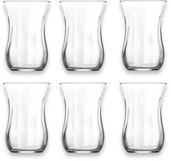 LAV 6 stuks Zen glas kopje koffie set - Modern Style Sqaure handvat koffie/Brillen - Clear - 225ml LAV 6 stuks Zen glas kopje koffie set - Modern Style Sqaure handvat koffie/Brillen - Clear - 225ml