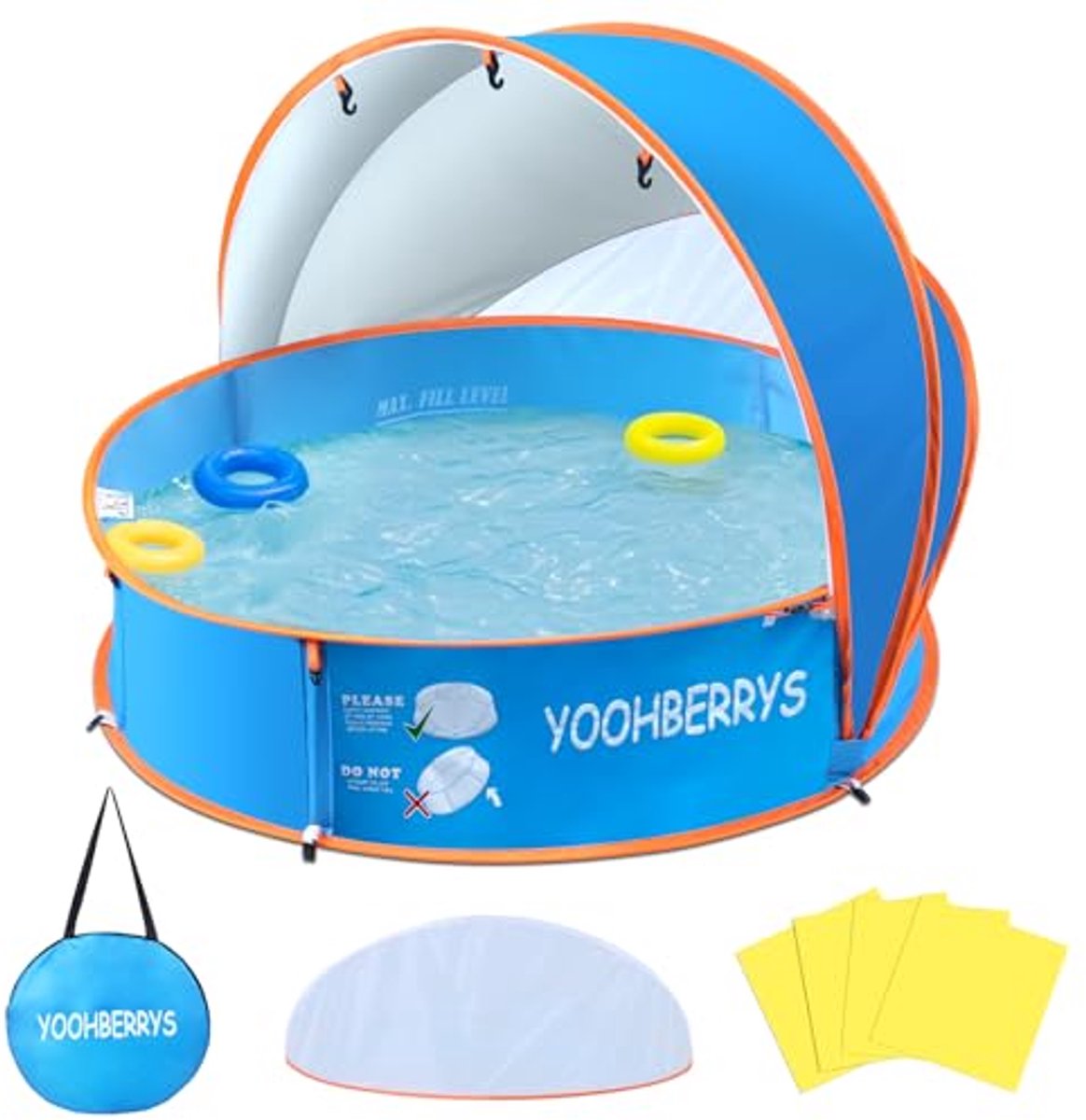 Image of 4-in-1 Pop-up Baby Kinderbadje met UV-bescherming en Muggennet - Draagbare Strandtent