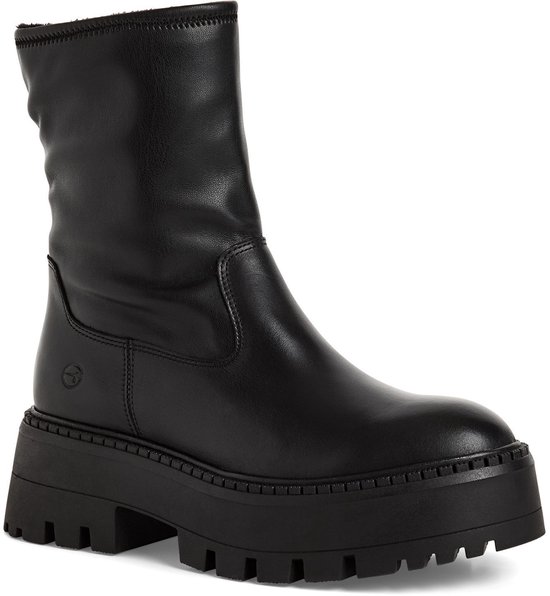Bottes En Cuir Noir Tamaris - Pointure 38 - Talon Bas - Occasion